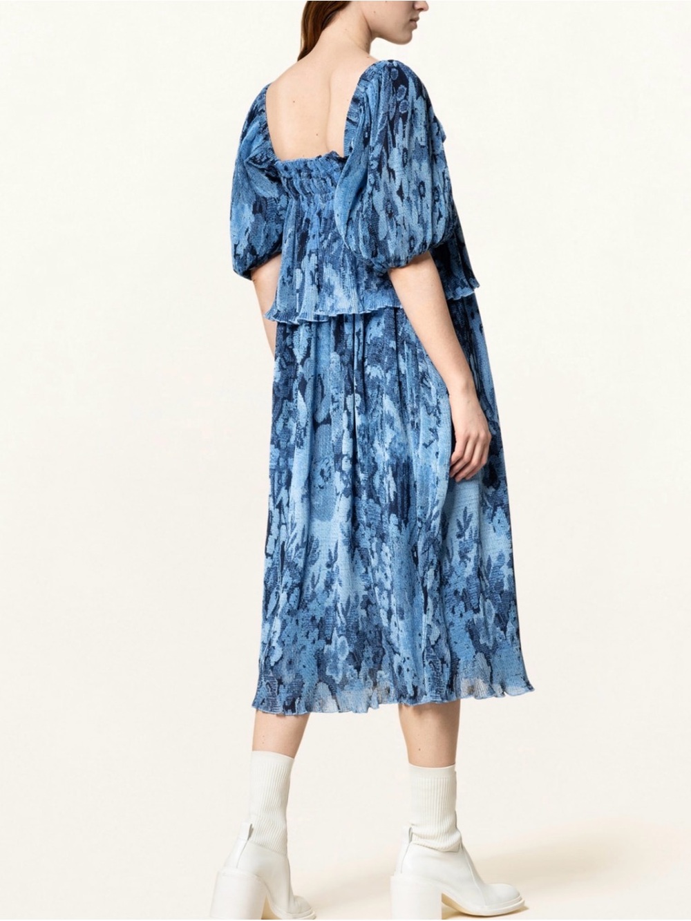 Ganni Floral-Print Tiered Size 36